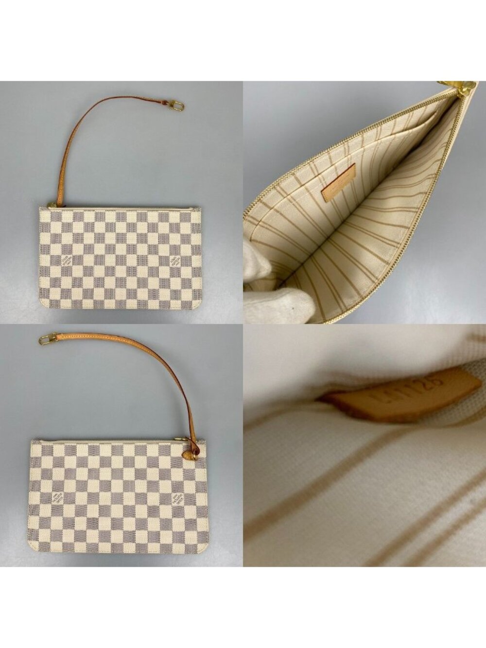 Louis Vuitton Damier Shoulder Tote with Azur Neverfull MM Pouch Rose Beige - Picture 9 of 10